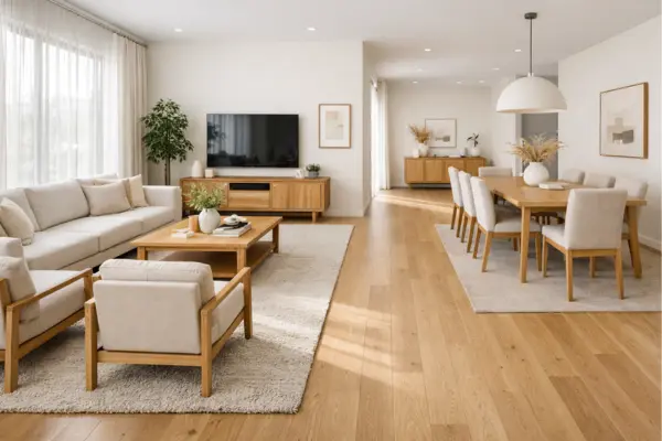 the open space living room 36 inch walkways