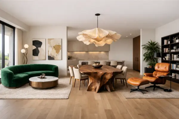 the open space living room statement piece focal point