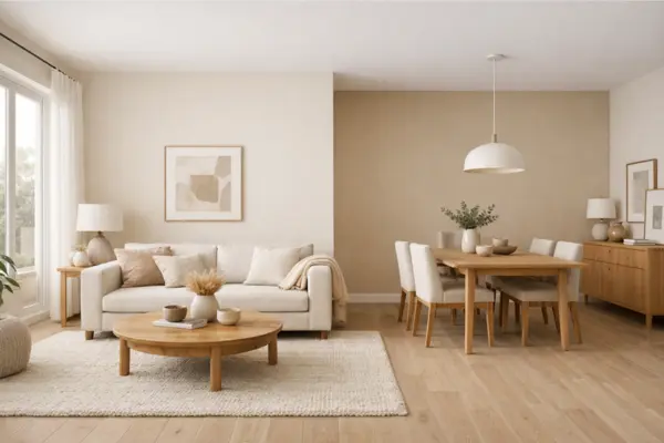 the open space living room two tone paint family
