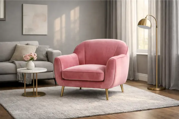 the pink velvet armchair statement piece