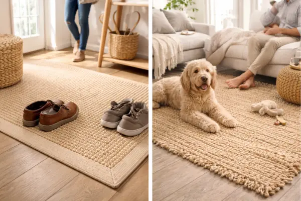 the sisal versus jute rug in Durability and daily wear