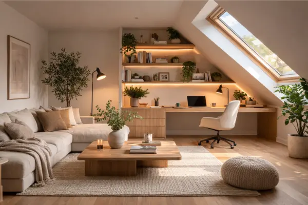 sloped wall nook office Styled to Glow the sloped wall nook office