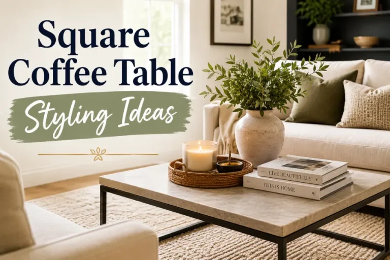 square coffee table styling ideas Styled to Glow 12 Square Coffee Table Styling Ideas That Actually Work (Small, Medium & Large Tables)