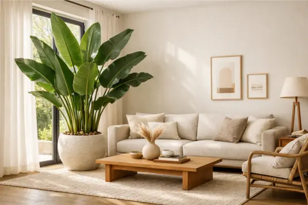 tall living room plants bird of paradise focal point Styled to Glow the tall living room plants bird of paradise focal point