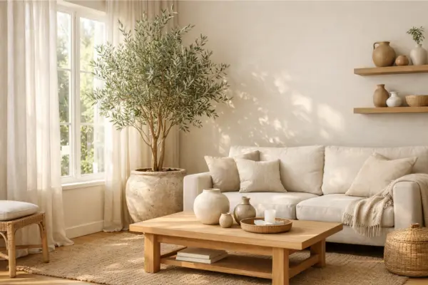 tall living room plants olive tree bright window Styled to Glow the tall living room plants olive tree bright window