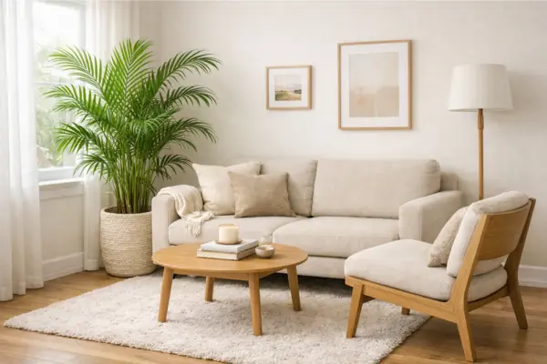 tall living room plants parlor palm small living room Styled to Glow the tall living room plants parlor palm small living room