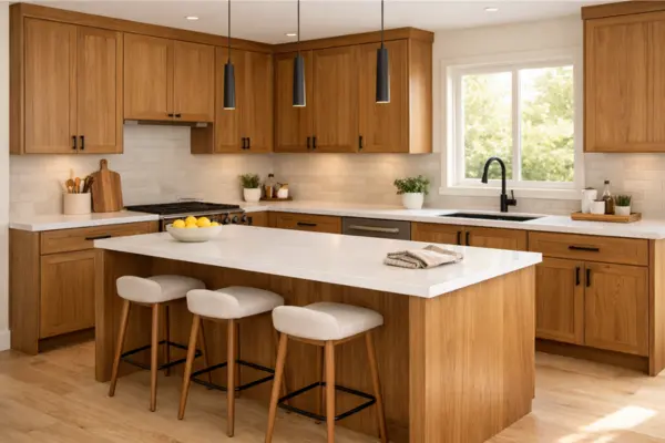 the warm wood modern kitchen