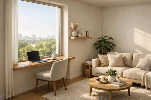 window ledge workspace living room Styled to Glow the window ledge workspace living room